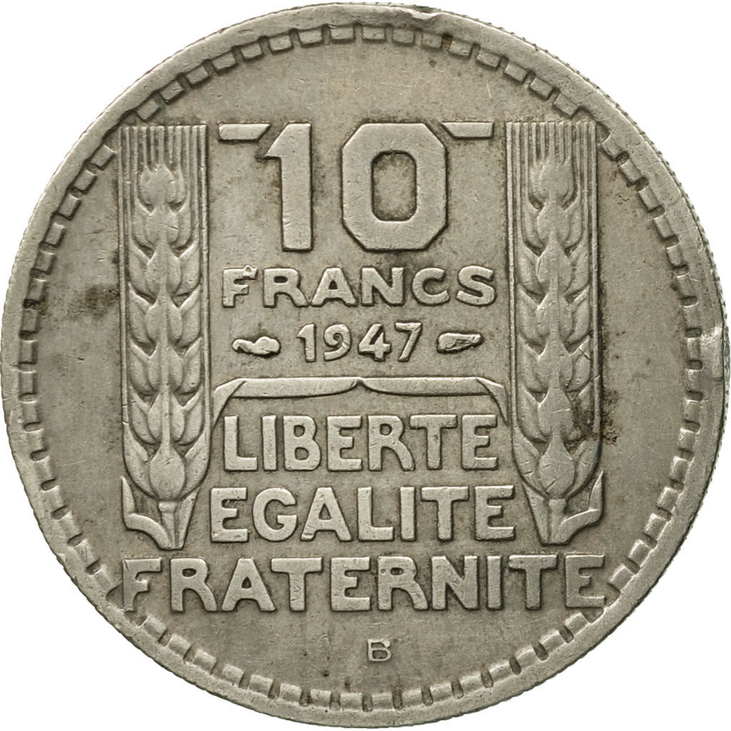 Munten, Frankrijk, Turin, 10 Francs, 1947, Beaumont - Le Roger, FR+