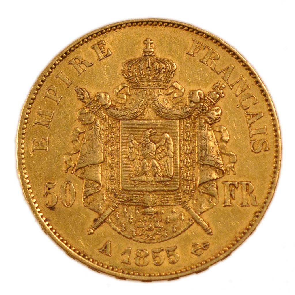 FRANCE, Napoléon III, 50 Francs, 1855, Paris, EF(40-45), Gold, Gadoury #1111, 1.