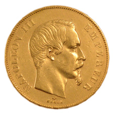 FRANCE, Napoléon III, 50 Francs, 1856, Paris, KM #785.1, EF(40-45), Gold, Gadour