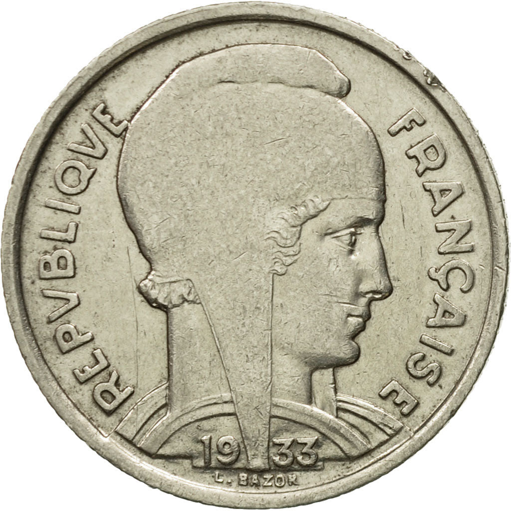 Coin, France, Bazor, 5 Francs, 1933, Paris, VF(30-35), Nickel, KM:887