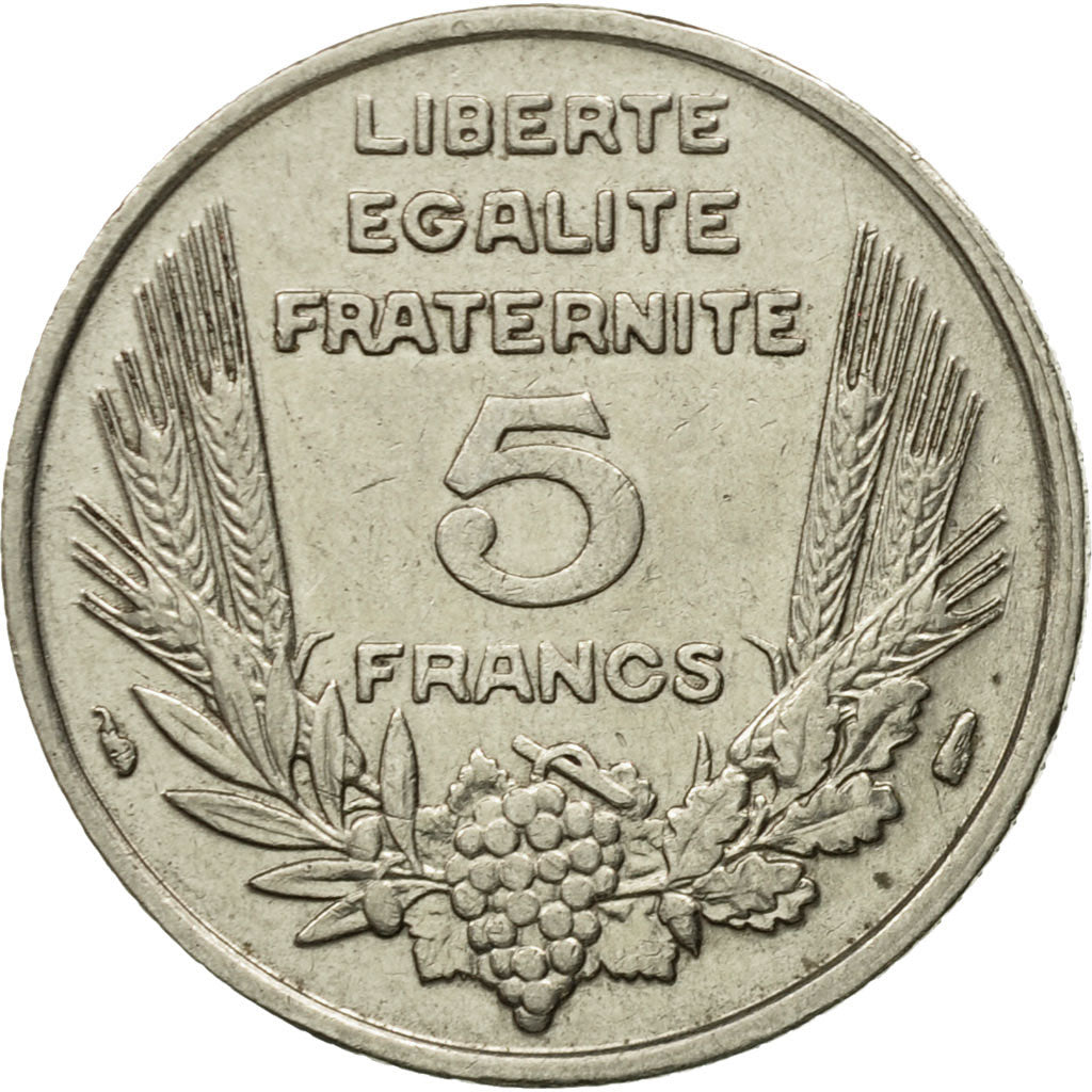 Coin, France, Bazor, 5 Francs, 1933, Paris, VF(30-35), Nickel, KM:887