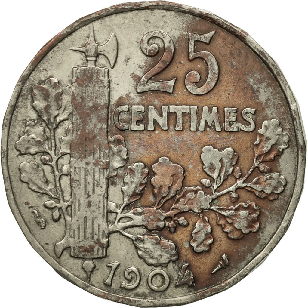 Munten, Frankrijk, Patey, 25 Centimes, 1904, FR, Nickel, KM:856, Gadoury:364