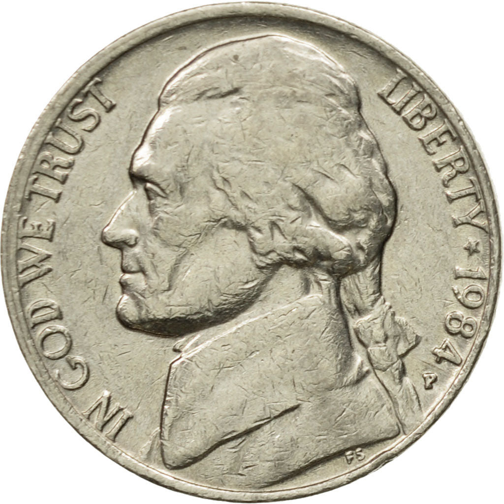 Münze, Vereinigte Staaten, Jefferson Nickel, 5 Cents, 1984, U.S. Mint