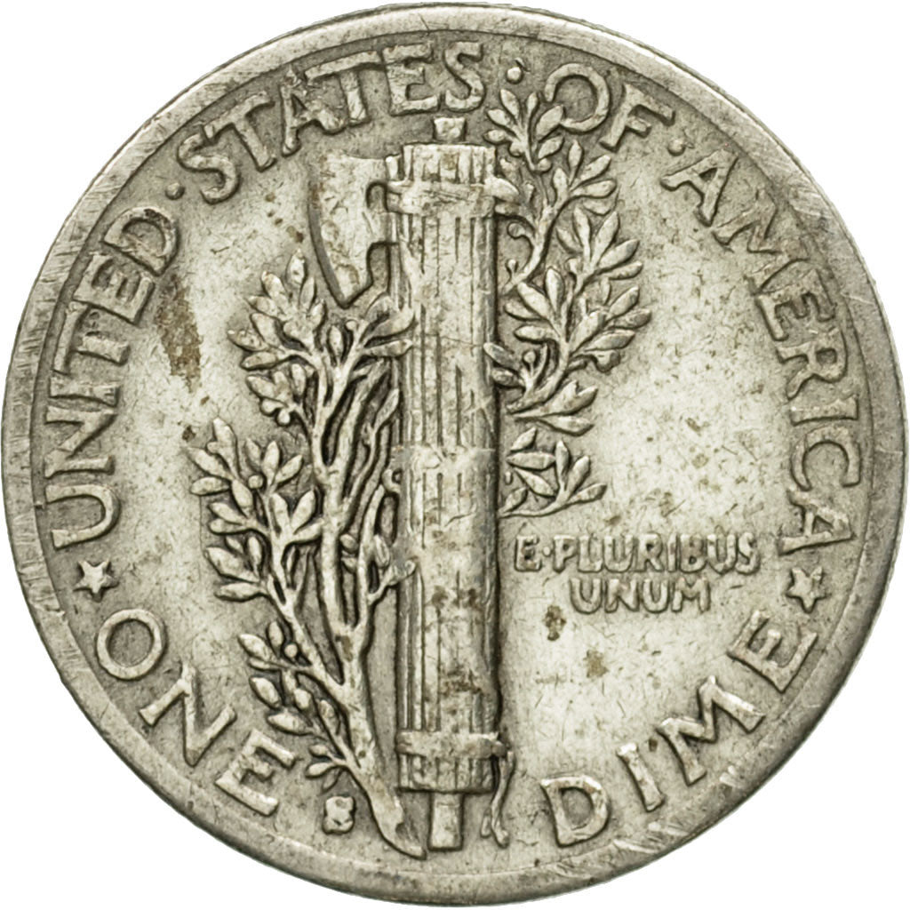 Coin, United States, Mercury Dime, Dime, 1943, U.S. Mint, San Francisco