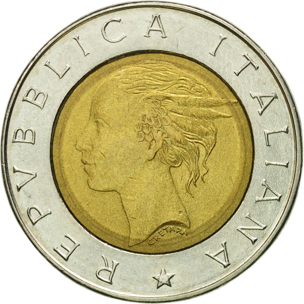 Münze, Italien, 500 Lire, 1993, Rome, SS, Bi-Metallic, KM:160