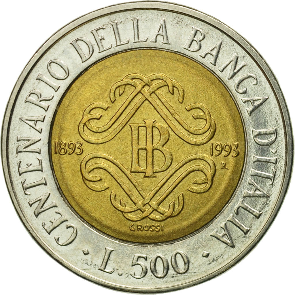 Münze, Italien, 500 Lire, 1993, Rome, SS, Bi-Metallic, KM:160