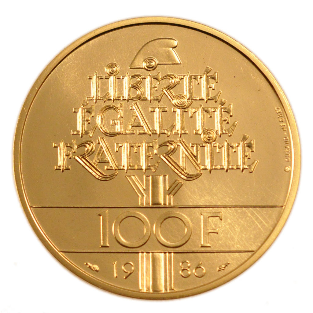 FRANCE, 100 Francs, 1986, MS(65-70), Gold, Gadoury #899, 17.00