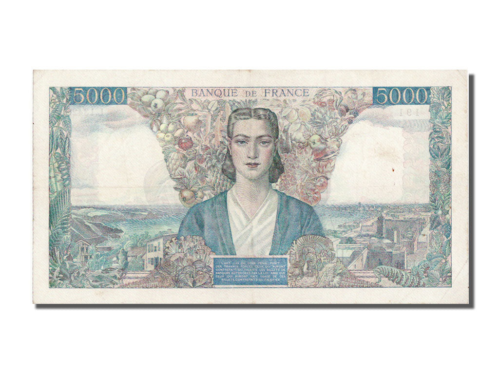FRANCE, 5000 Francs, 1945, KM #103c, 1945-09-27, AU(50-53), Fayette #47.45