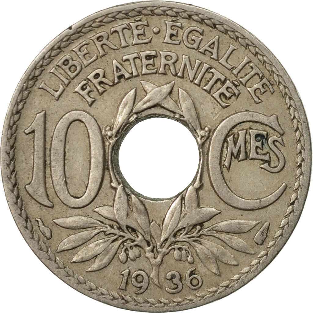 Coin, France, Lindauer, 10 Centimes, 1936, Paris, VF(30-35), Copper-nickel