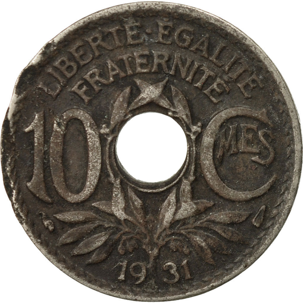 Moneda, Francia, Lindauer, 10 Centimes, 1931, Paris, BC, Cobre - níquel