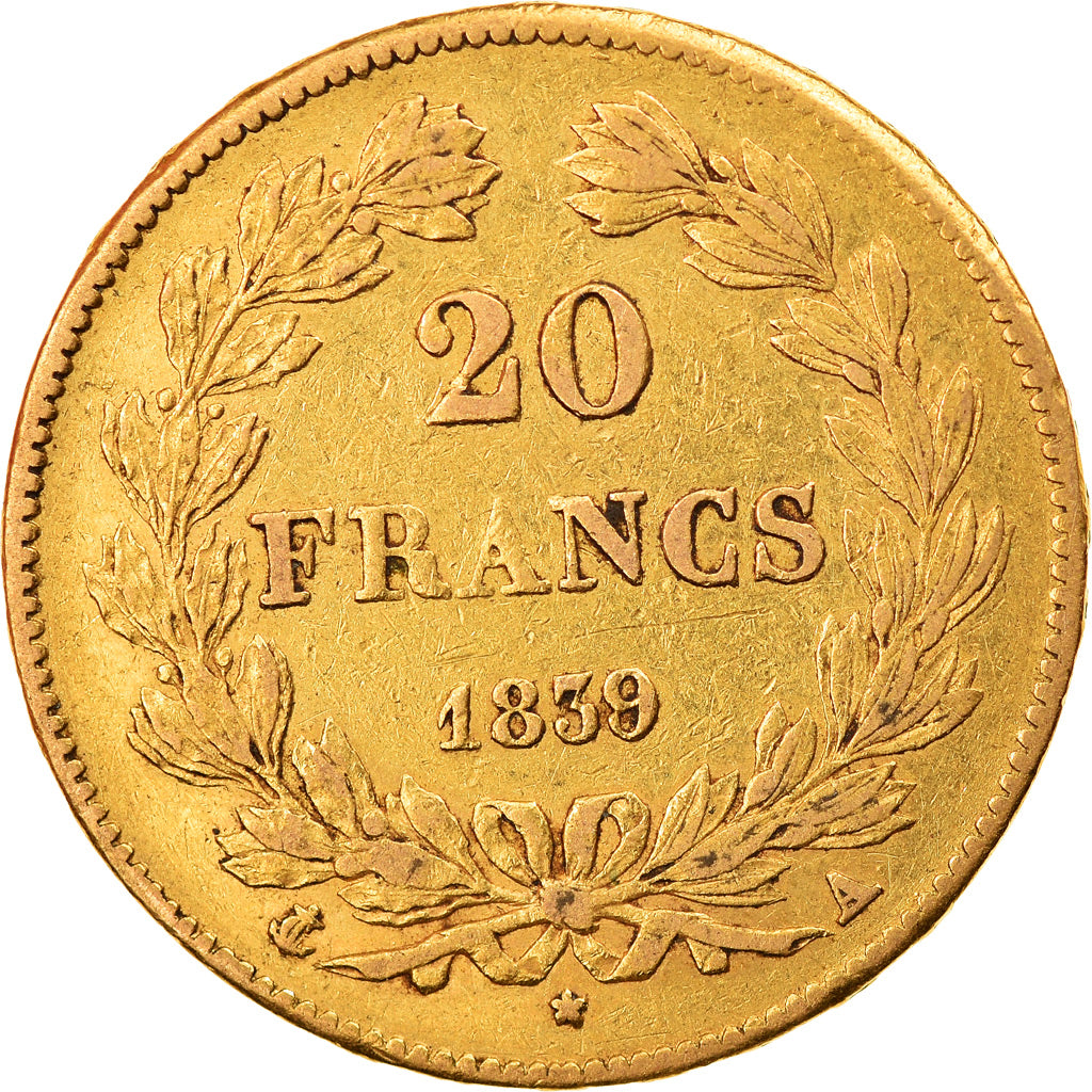 Munten, Frankrijk, Louis-Philippe, 20 Francs, 1839, Paris, FR+, Goud, KM:750.1