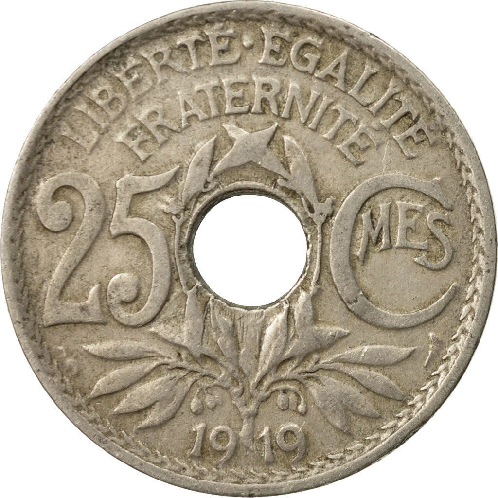 Coin, France, Lindauer, 25 Centimes, 1919, VF(30-35), Copper-nickel, KM:867a