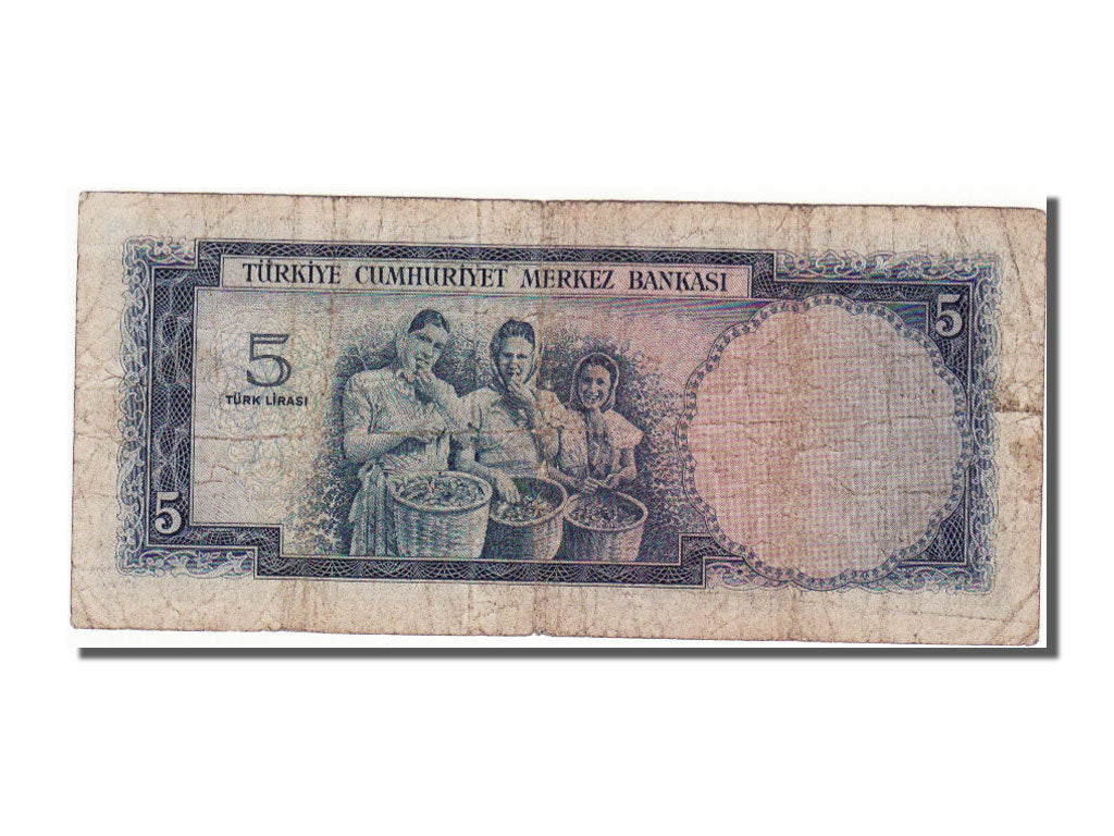 Turkey, 5 Lira, 1952, 1952-11-10, EF(40-45), 324230