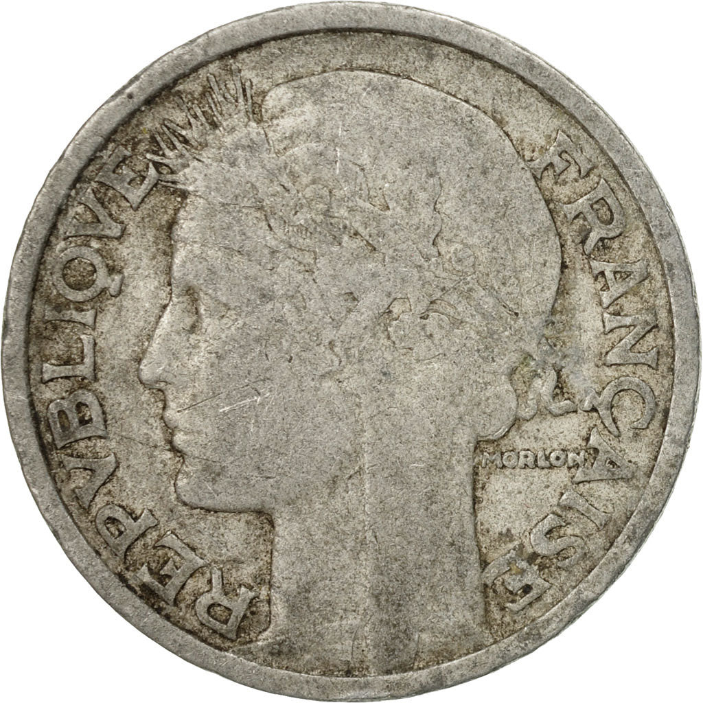 Moneta, Francia, Morlon, 2 Francs, 1947, Paris, MB, Alluminio, KM:886a.1