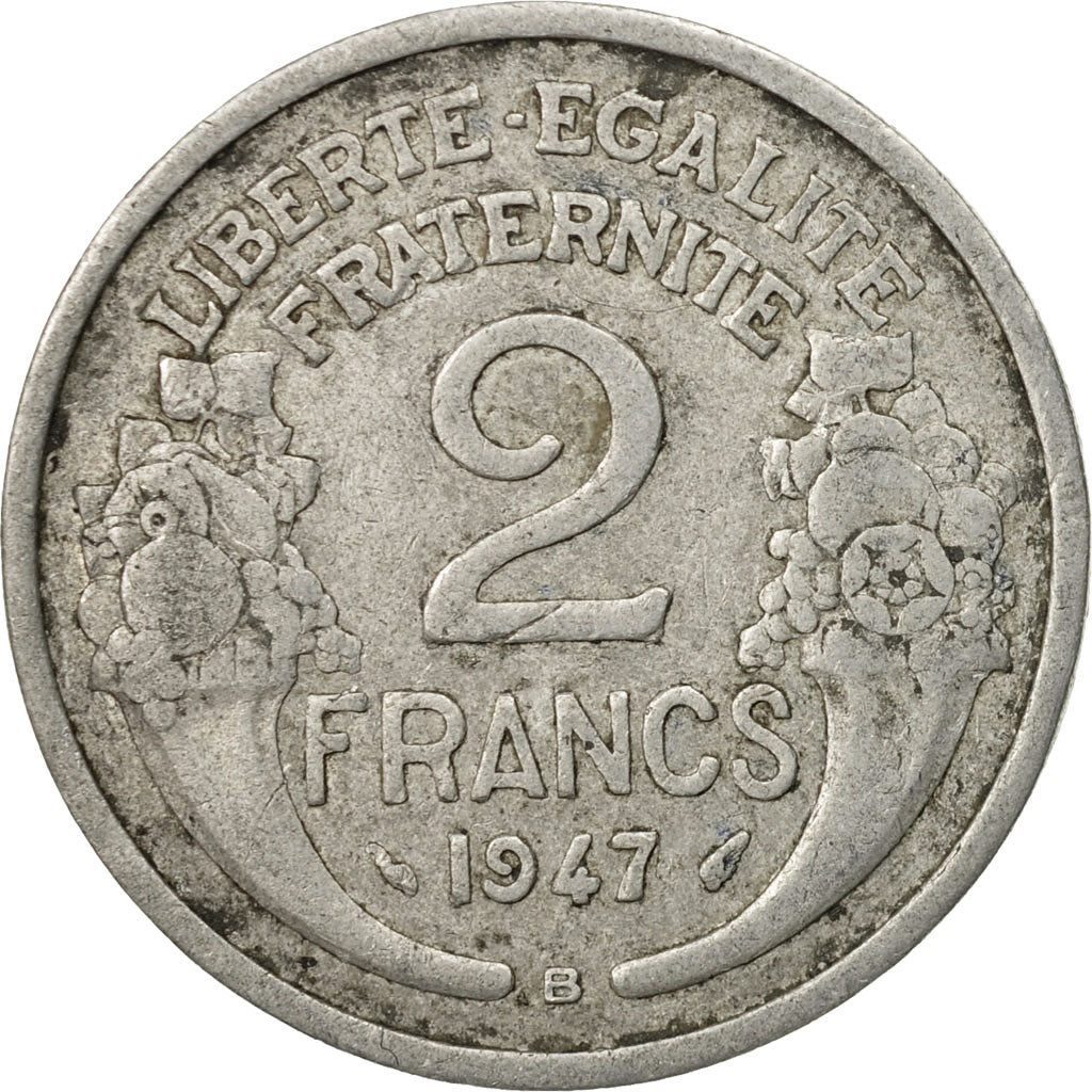 Monnaie, France, Morlon, 2 Francs, 1947, Beaumont - Le Roger, TB+, Aluminium