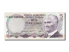 Turkey, 5 Lira, 1968, KM #179, 1968-01-08, UNC(65-70), D52308359