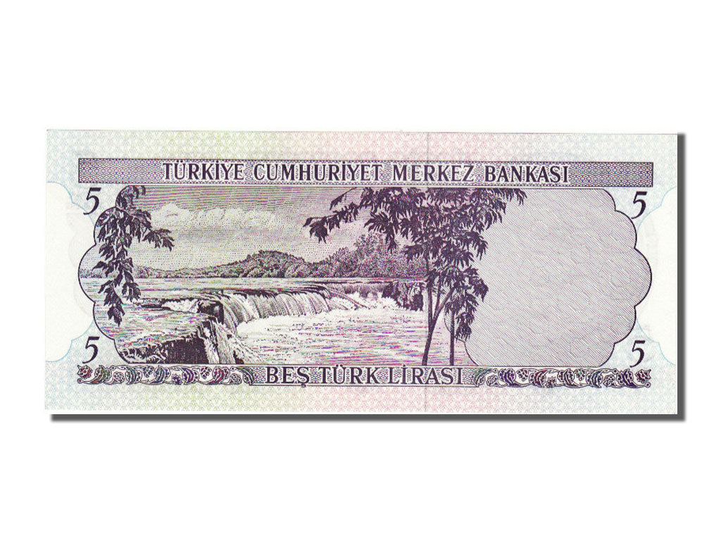 Turkey, 5 Lira, 1968, KM #179, 1968-01-08, UNC(65-70), D52308359