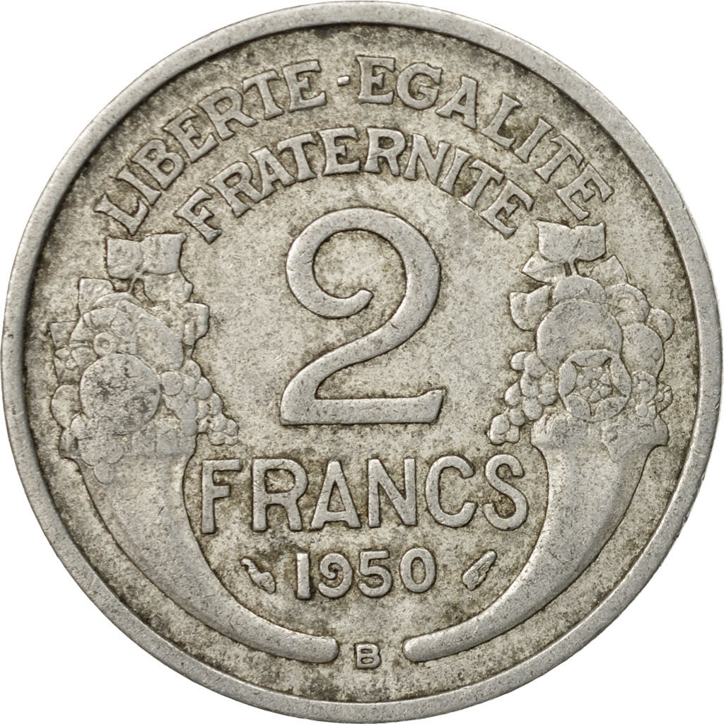 Monnaie, France, Morlon, 2 Francs, 1950, Beaumont - Le Roger, TB+, Aluminium