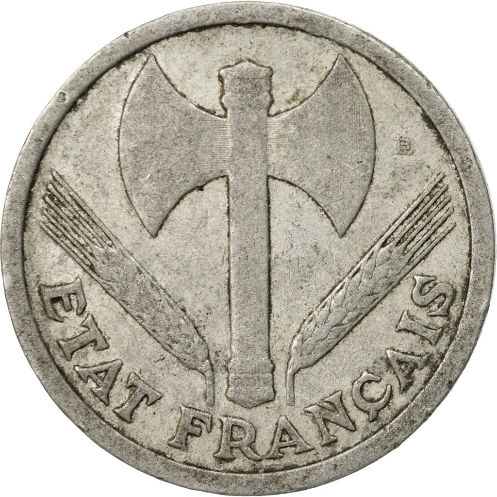 Coin, France, Bazor, 2 Francs, 1943, Beaumont - Le Roger, VF(30-35), Aluminum