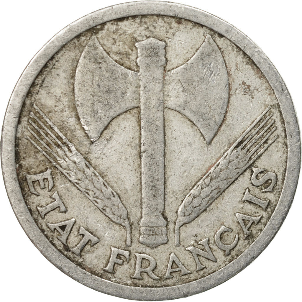 Monnaie, France, Bazor, 2 Francs, 1943, Beaumont - Le Roger, TB, Aluminium