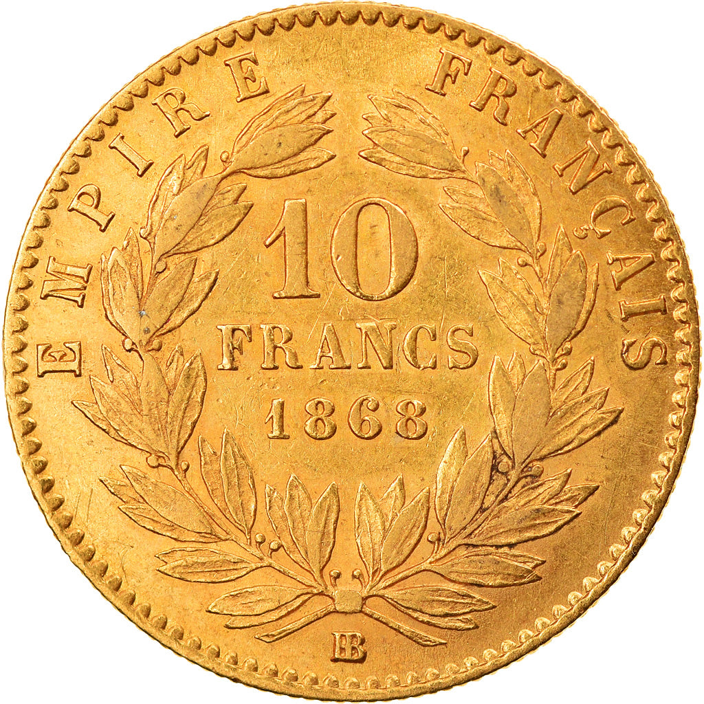 Coin, France, Napoleon III, Napoléon III, 10 Francs, 1868, Strasbourg