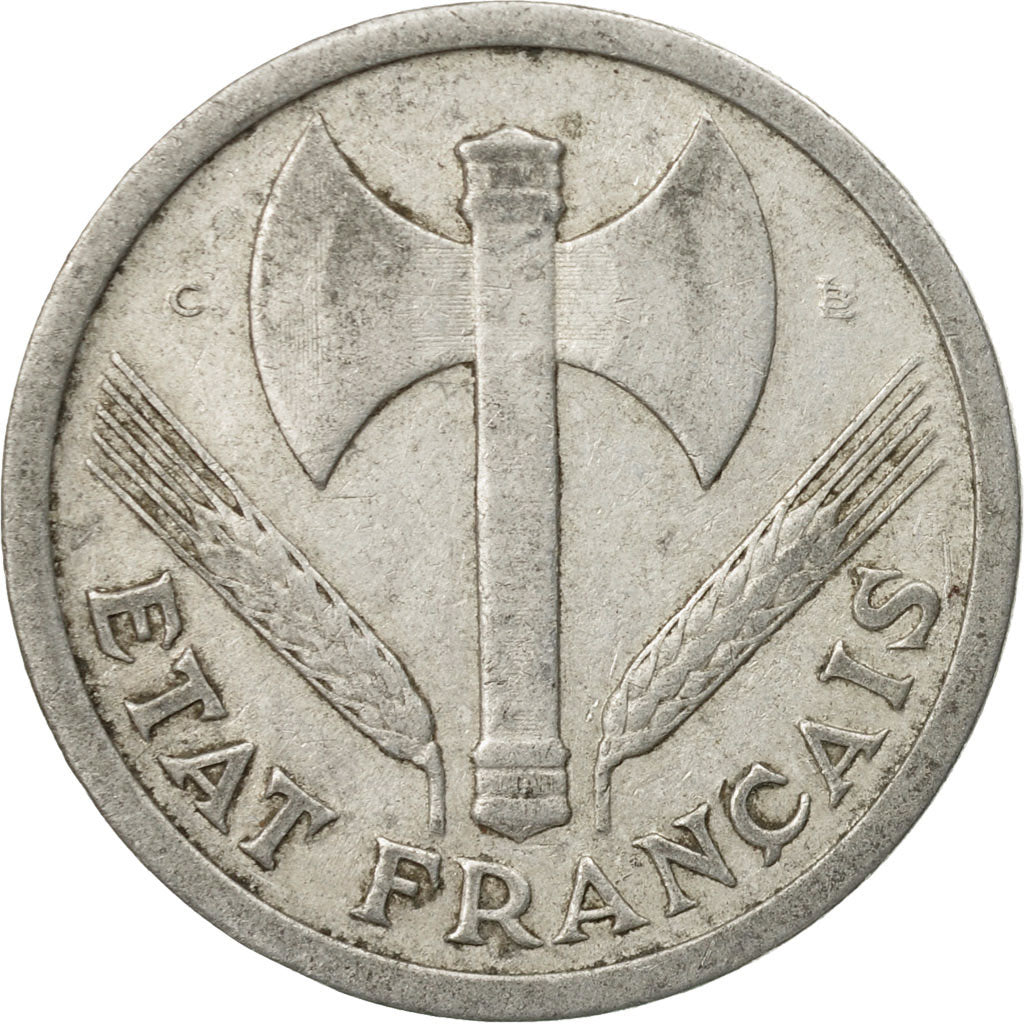 Moneta, Francja, Bazor, 2 Francs, 1944, Castelsarrasin, VF(30-35), Aluminium