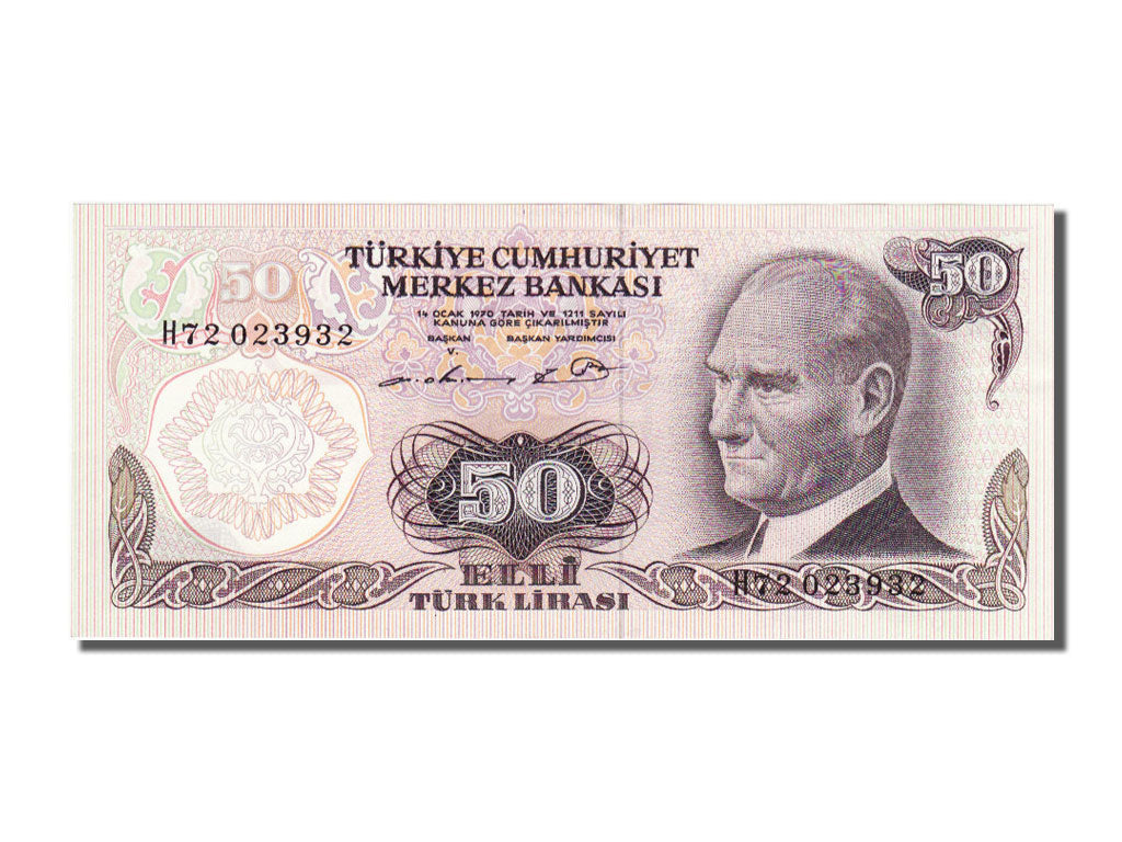 Turkey, 50 Lira, 1970, KM #188, UNC(65-70), H72023932