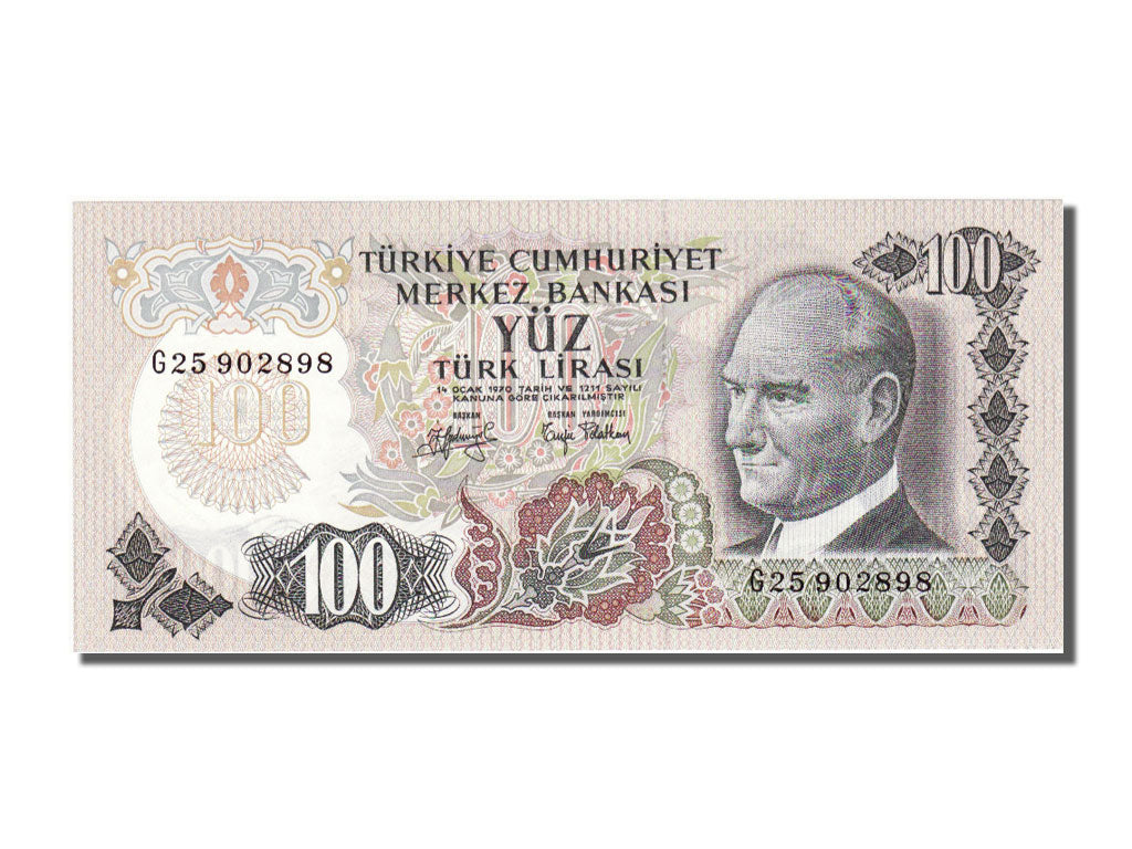 Turkey, 100 Lira, 1970, KM #194b, UNC(65-70), G25902898