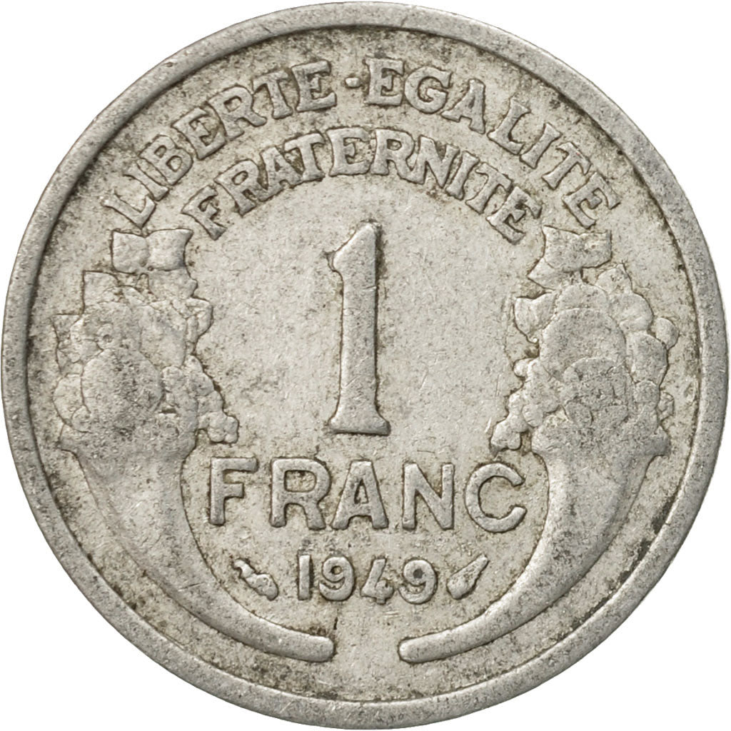Moneta, Francia, Morlon, Franc, 1949, Paris, MB+, Alluminio, KM:885a.1