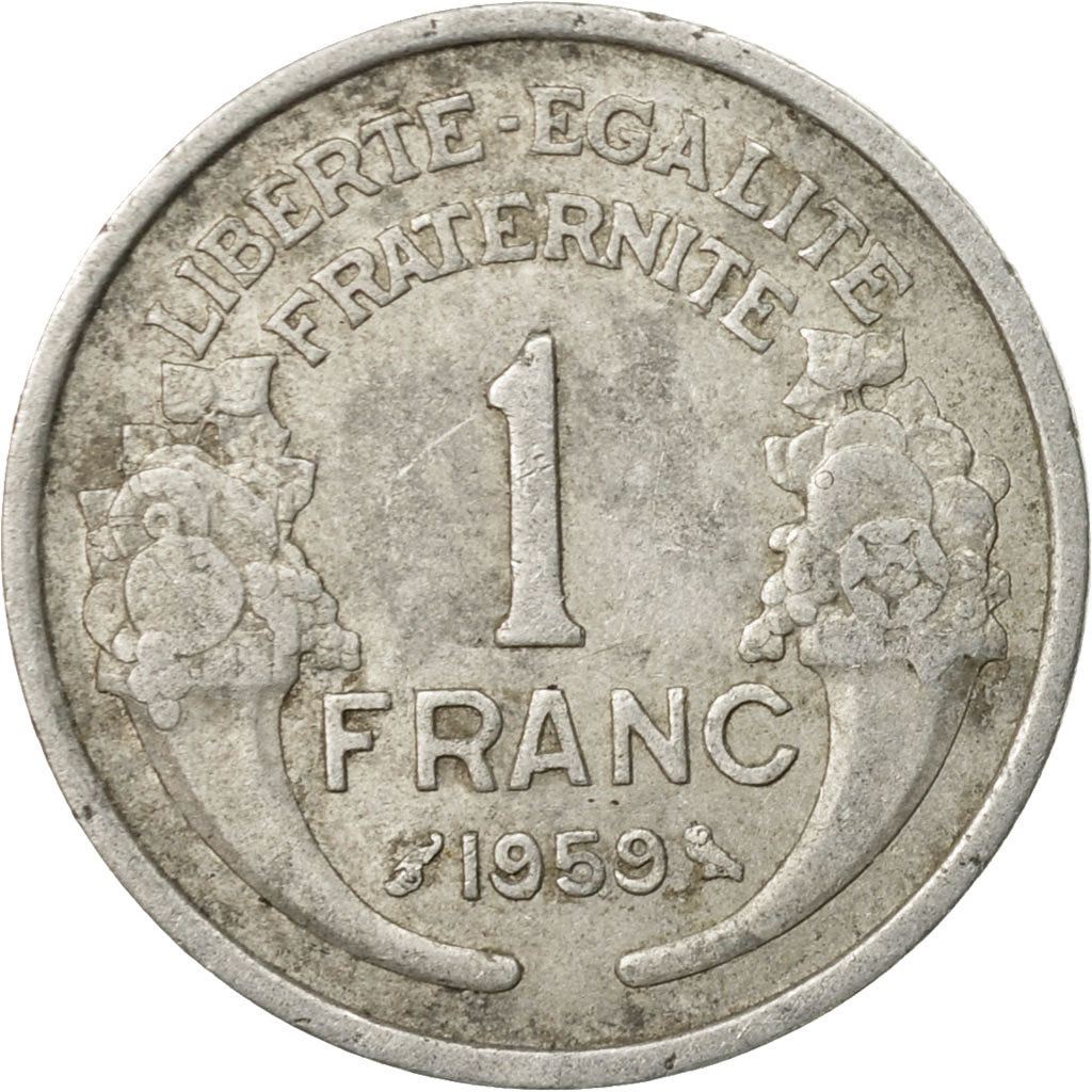 Coin, France, Morlon, Franc, 1959, Paris, VF(30-35), Aluminum, KM:885a.1