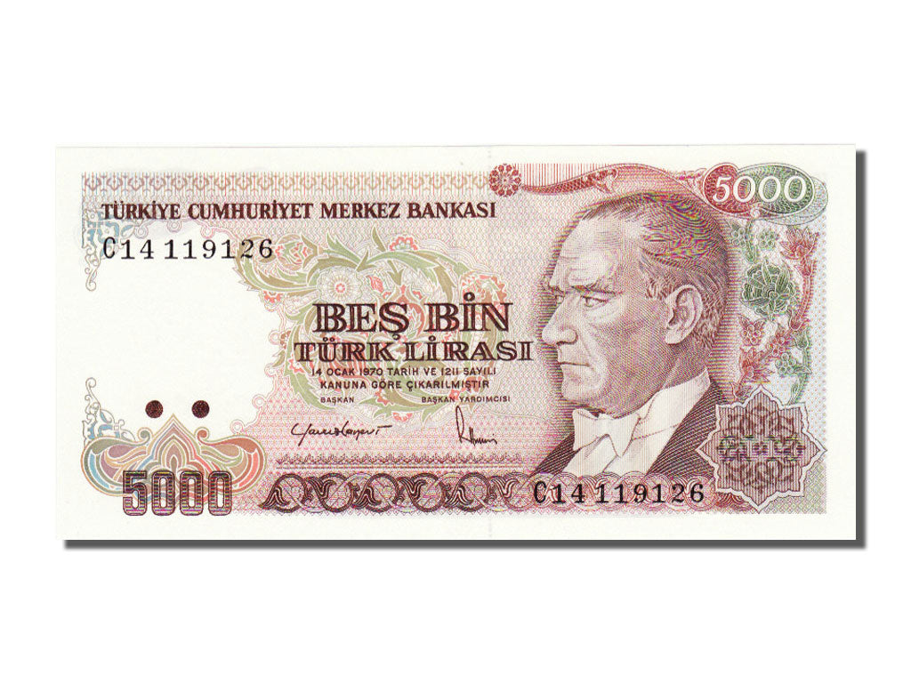 Turkey, 5000 Lira, 1970, KM #197, UNC(65-70), C14119126