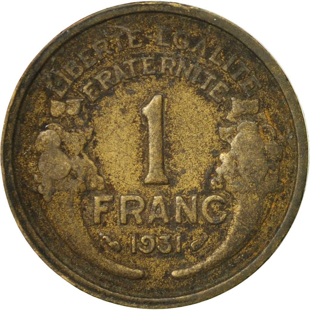 Coin, France, Morlon, Franc, 1931, Paris, VF(20-25), Aluminum-Bronze, KM:885