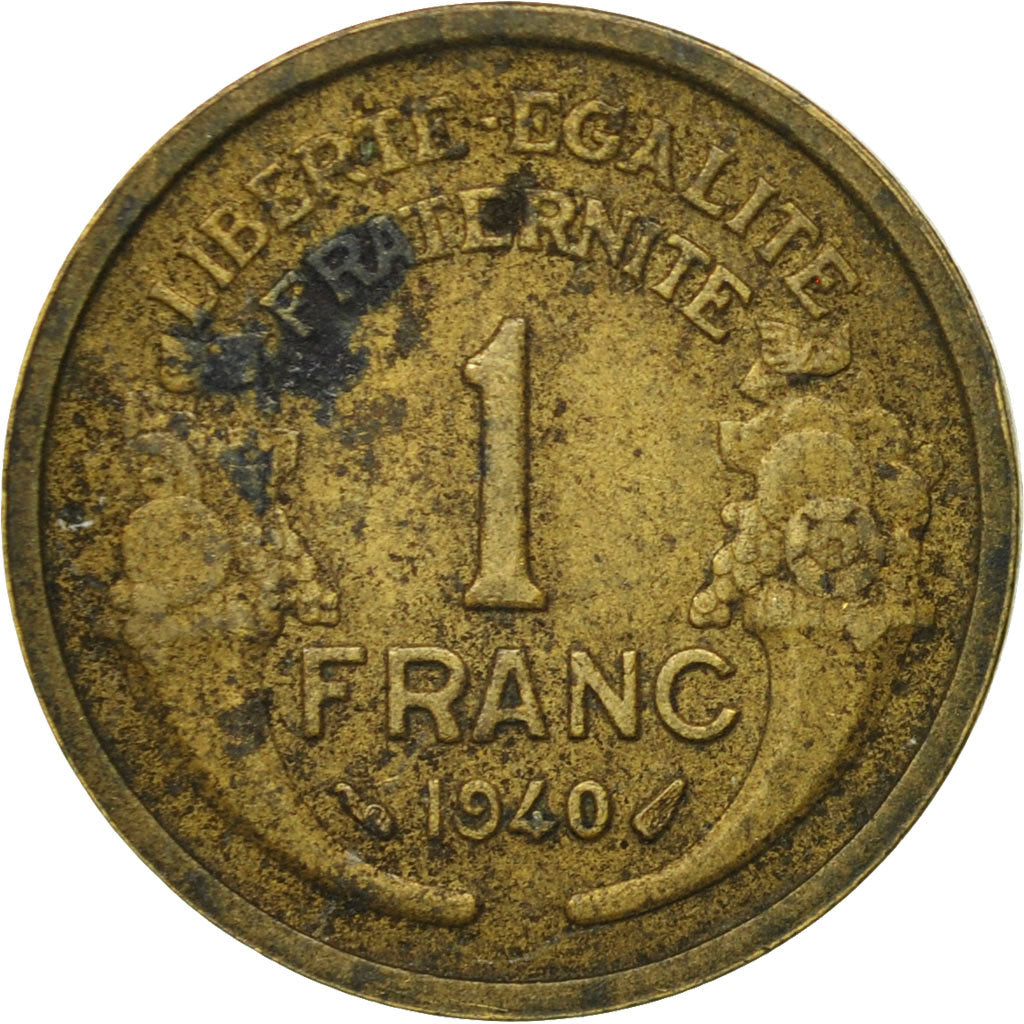 Munten, Frankrijk, Morlon, Franc, 1940, Paris, FR, Aluminum-Bronze, KM:885