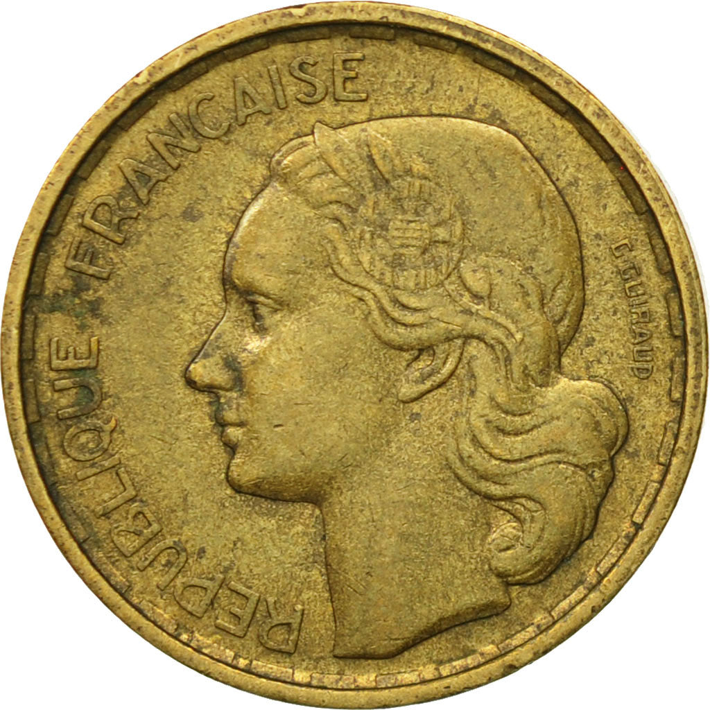 Munten, Frankrijk, Guiraud, 10 Francs, 1951, Paris, FR+, Aluminum-Bronze