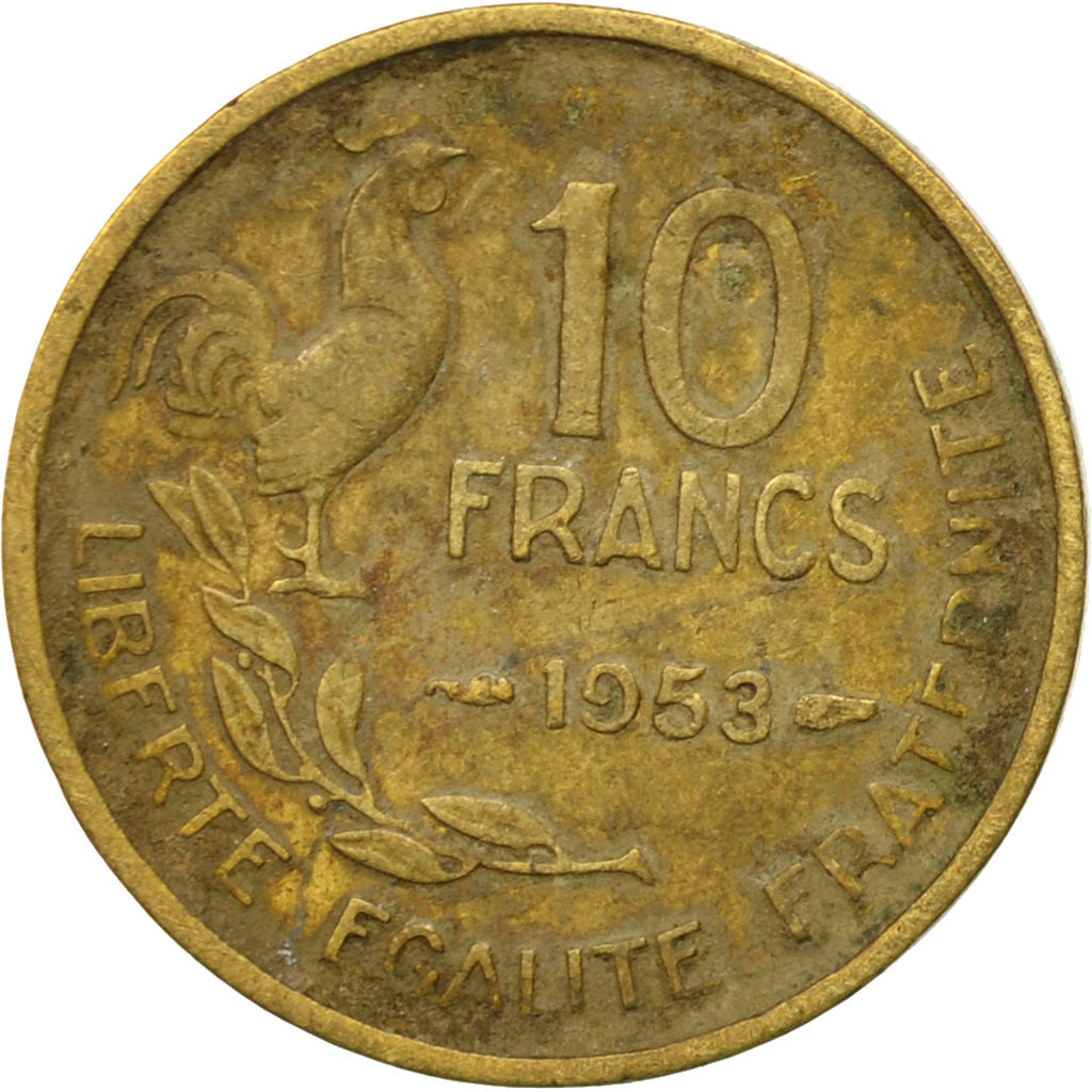 Munten, Frankrijk, Guiraud, 10 Francs, 1953, Paris, FR, Aluminum-Bronze