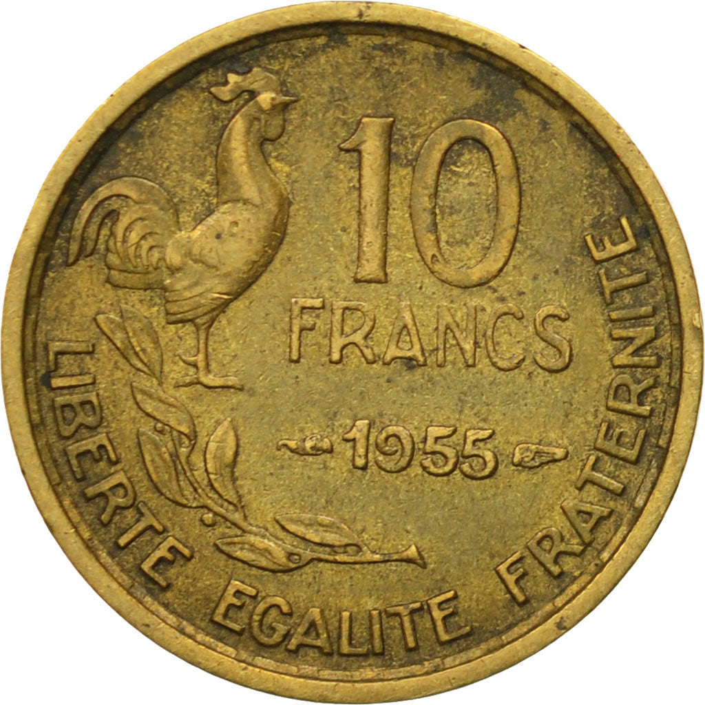 Munten, Frankrijk, Guiraud, 10 Francs, 1955, Paris, FR, Aluminum-Bronze
