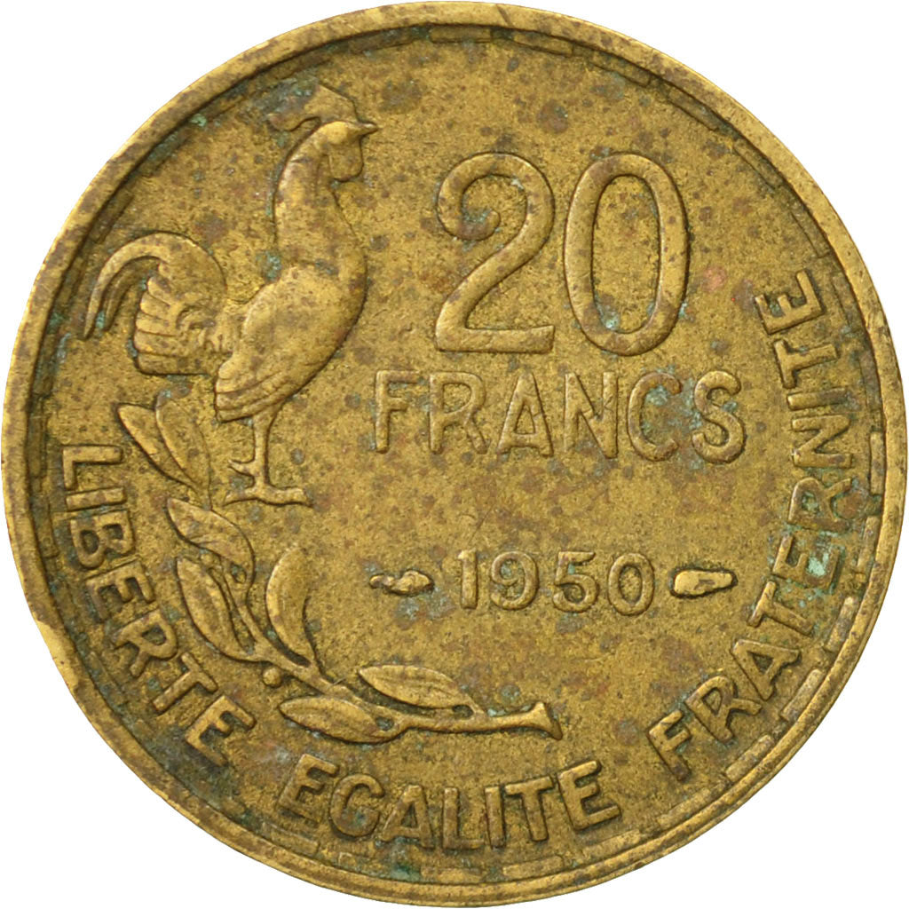 Münze, Frankreich, Guiraud, 20 Francs, 1950, Paris, S, Aluminum-Bronze