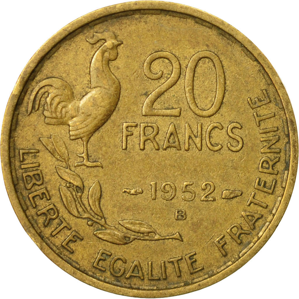 Münze, Frankreich, Guiraud, 20 Francs, 1952, Beaumont - Le Roger, SS