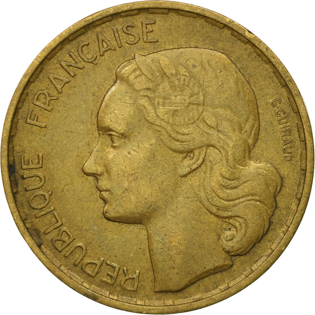 Moneta, Francia, Guiraud, 20 Francs, 1953, Paris, MB+, Alluminio-bronzo