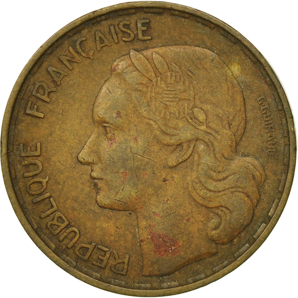 Munten, Frankrijk, Guiraud, 50 Francs, 1952, Paris, FR+, Aluminum-Bronze