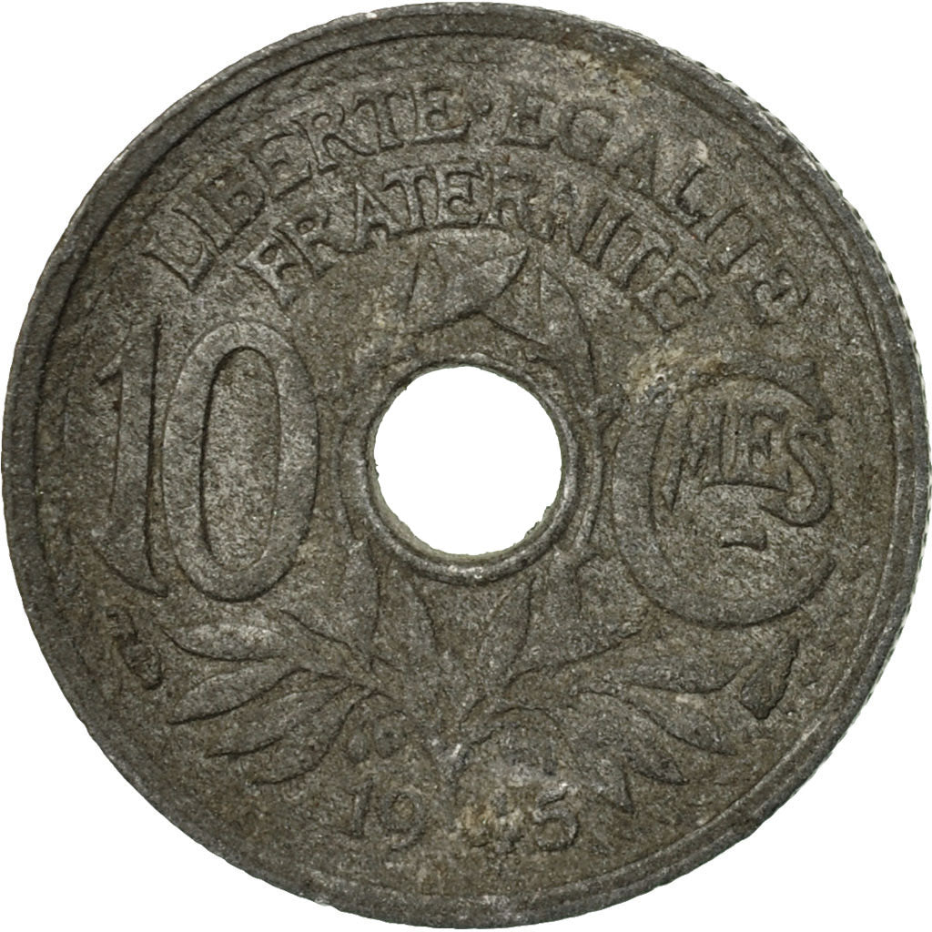 Coin, France, Lindauer, 10 Centimes, 1945, Paris, VF(20-25), Zinc, KM:906.1