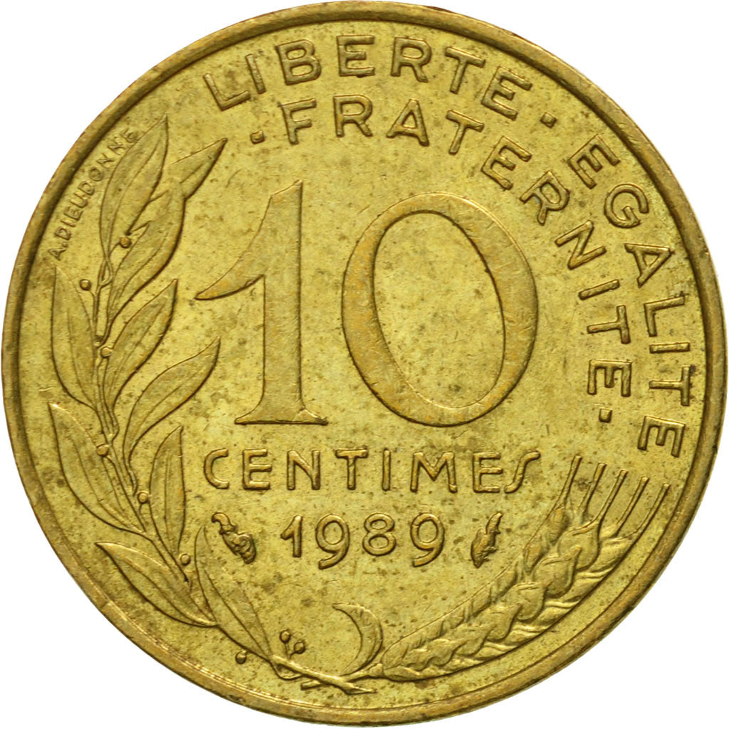 Coin, France, Marianne, 10 Centimes, 1989, Paris, EF(40-45), Aluminum-Bronze