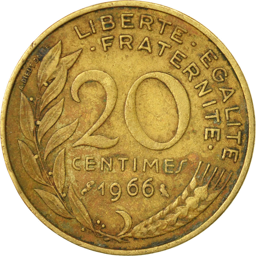 Monnaie, France, Marianne, 20 Centimes, 1966, Paris, TB+, Aluminum-Bronze