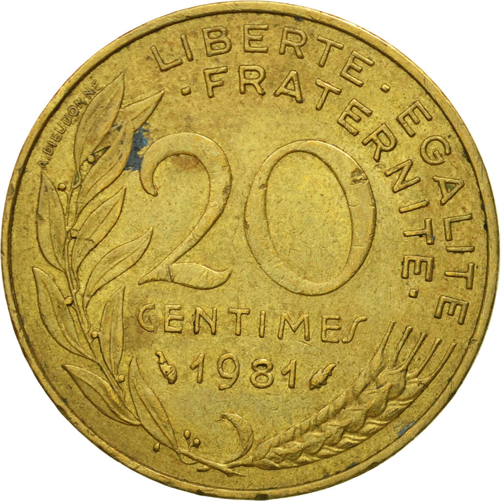 Moneta, Francia, Marianne, 20 Centimes, 1981, Paris, MB+, Alluminio-bronzo