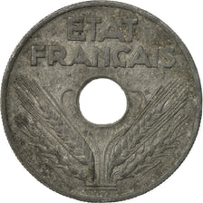 Moneta, Francia, État français, 20 Centimes, 1942, Paris, MB+, Zinco