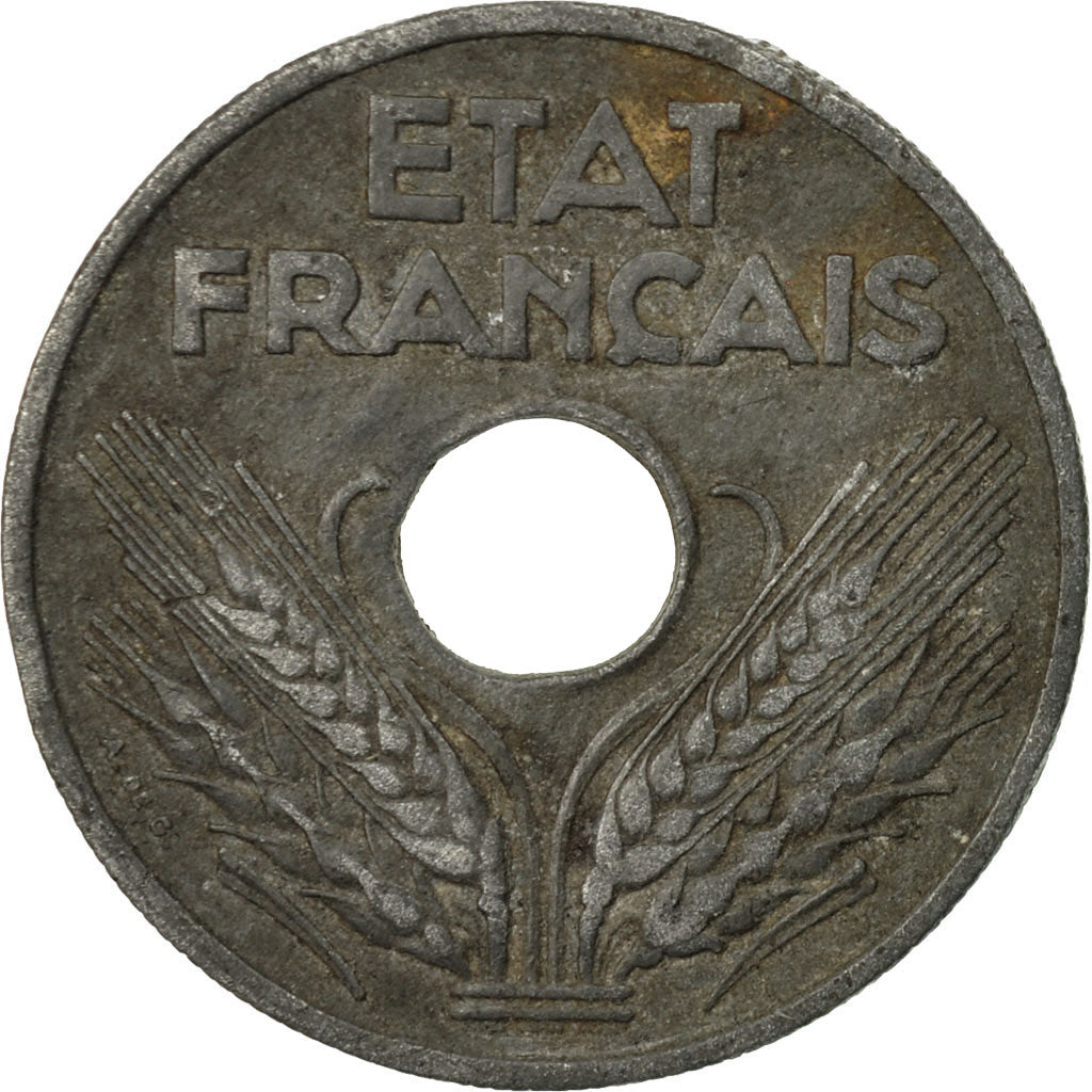 Moneta, Francia, État français, 20 Centimes, 1941, Paris, MB, Zinco, KM:900.1