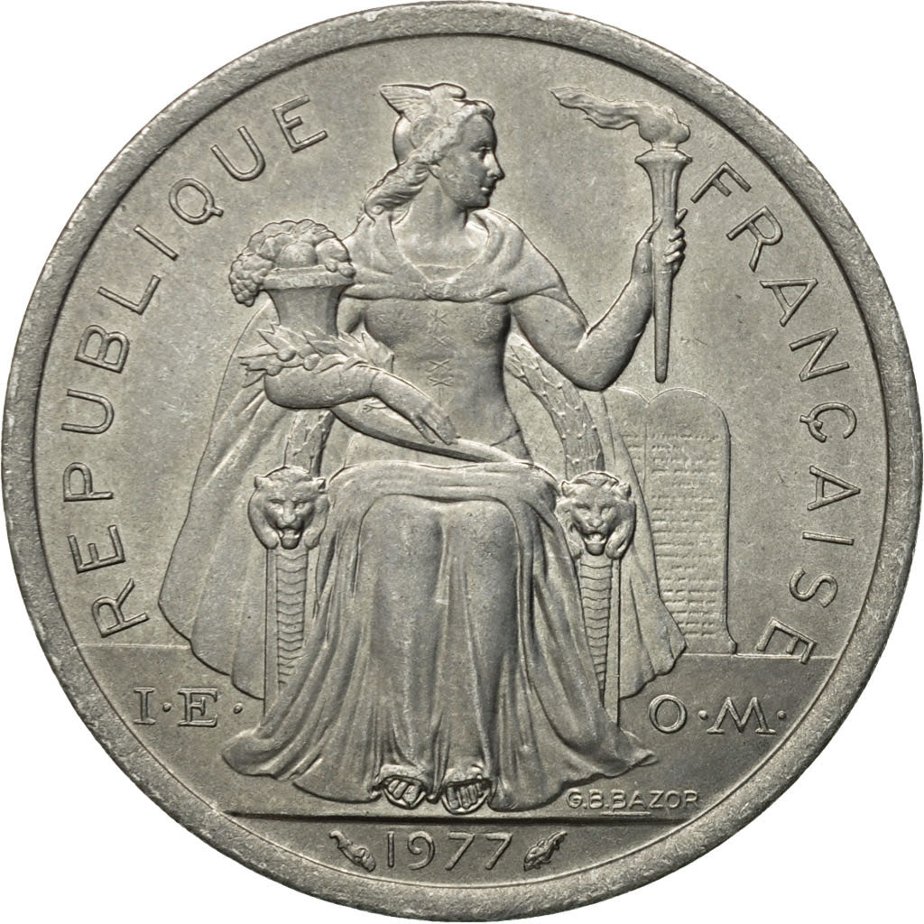 Coin, New Caledonia, 2 Francs, 1977, Paris, EF(40-45), Aluminum, KM:14