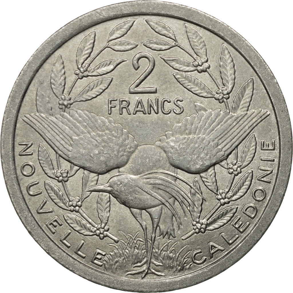 Coin, New Caledonia, 2 Francs, 1977, Paris, EF(40-45), Aluminum, KM:14