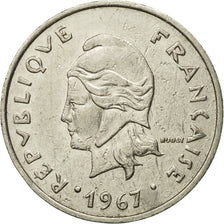 Moneda, Nueva Caledonia, 20 Francs, 1967, Paris, BC+, Níquel, KM:6
