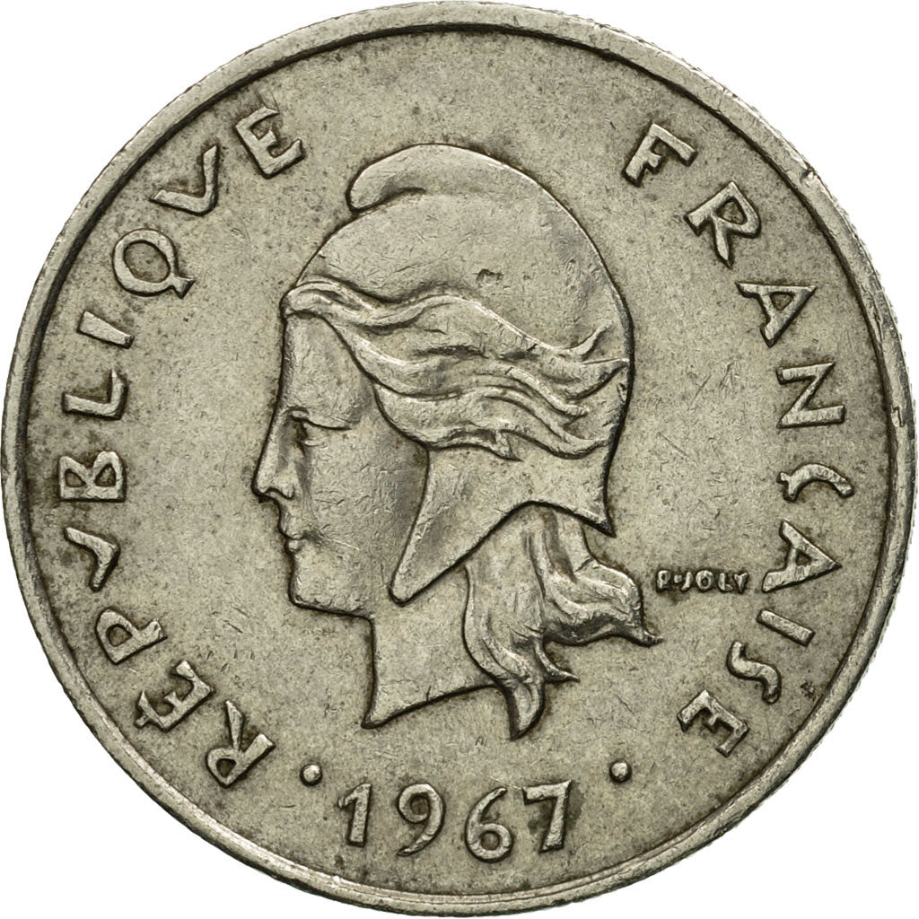 Moneta, Nuove Ebridi, 10 Francs, 1967, Paris, BB, Nichel, KM:2.1
